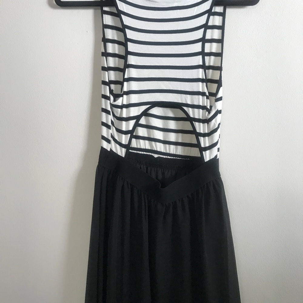 Black and white chiffon maxi dress